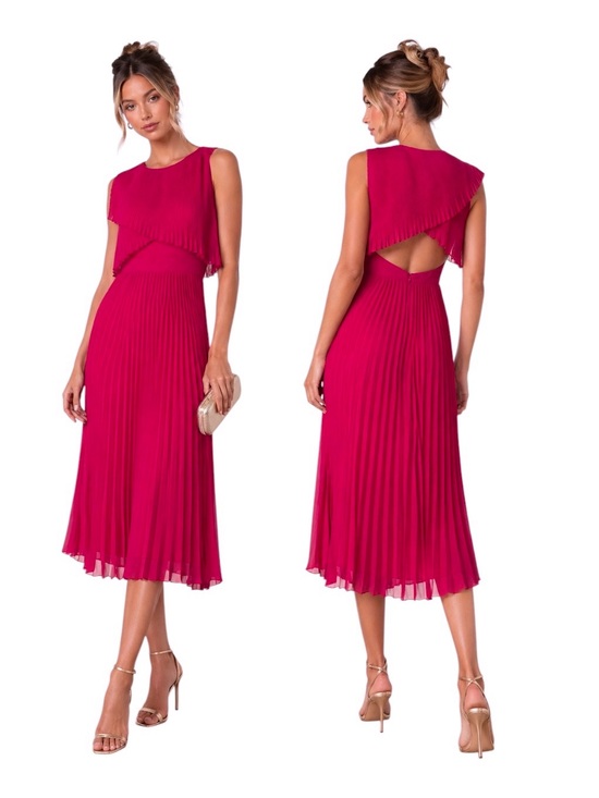 Club Monaco Dresses & Skirts - Club Monaco Fuchsia Pleated Midi Dress